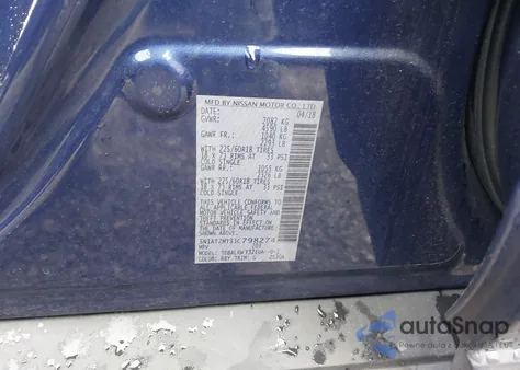 2018 Nissan Rogue Sl z USA, uszkodzony, nr VIN 5N1AT2MT3JC798274